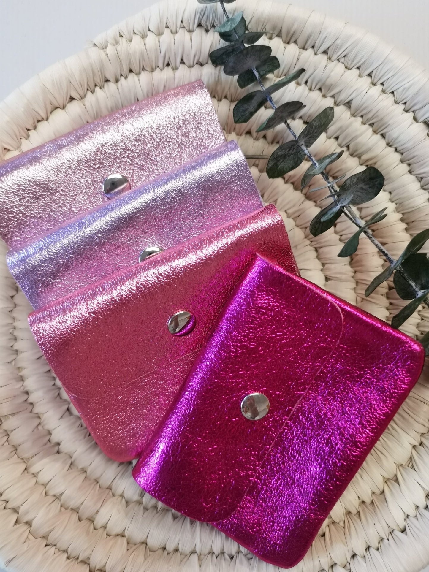 Geldbörse Portemonnaie 100 % Leder pink metallic - kleinstadtleben concept store