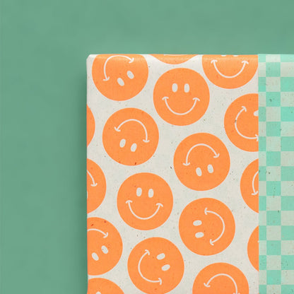 Geschenktüte Smiley fluor orange neon - kleinstadtleben concept store