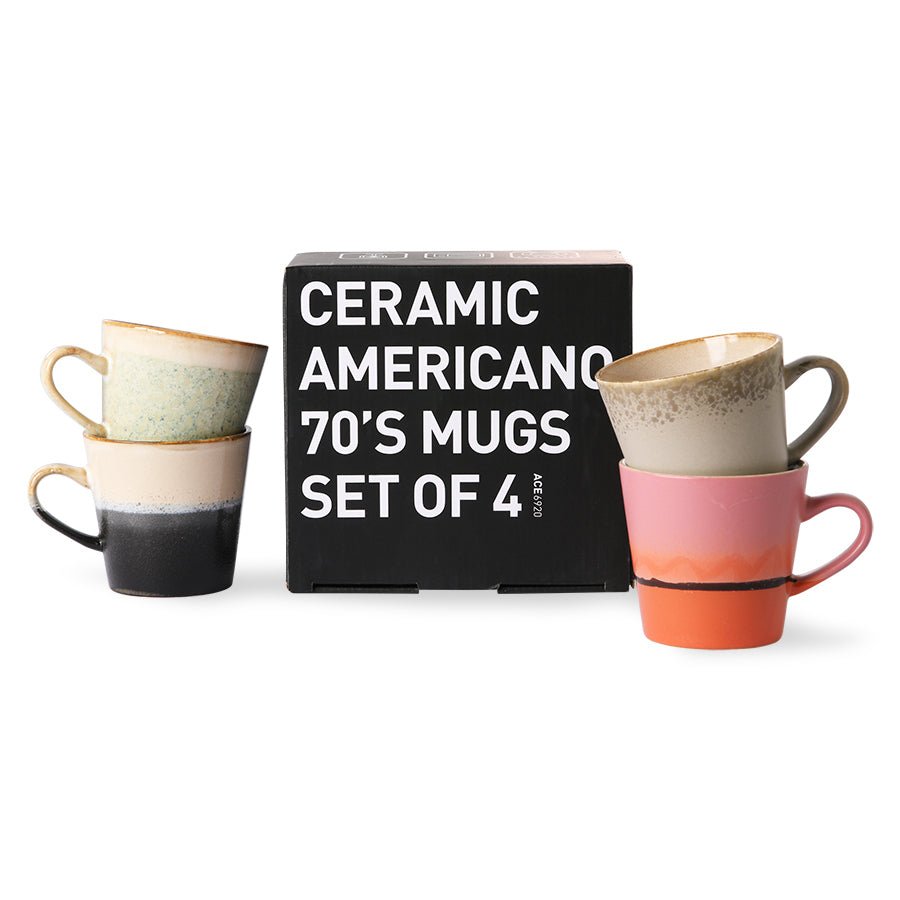 HKliving 70's ceramics americano mug 4er Set Persei - kleinstadtleben concept store