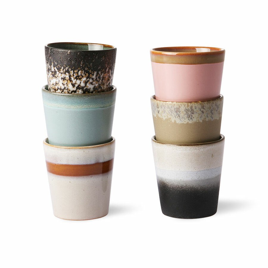 HKliving 70`s ceramics coffee 6er Set Oberon - kleinstadtleben concept store