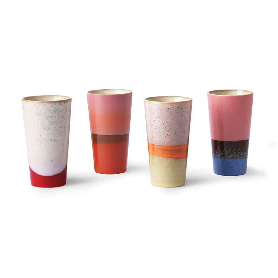 HKliving 70`s ceramics latte mug 4er Set Aquarius - kleinstadtleben concept store