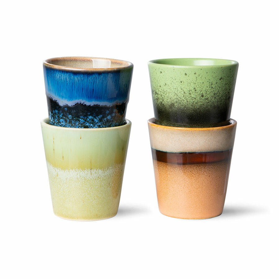 HKliving 70`s ceramics ristretto mug 4er Set Calypso - kleinstadtleben concept store