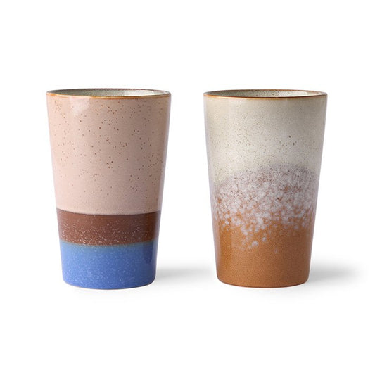 HKliving 70`s ceramics tea mug 2er Set LUNA - kleinstadtleben concept store