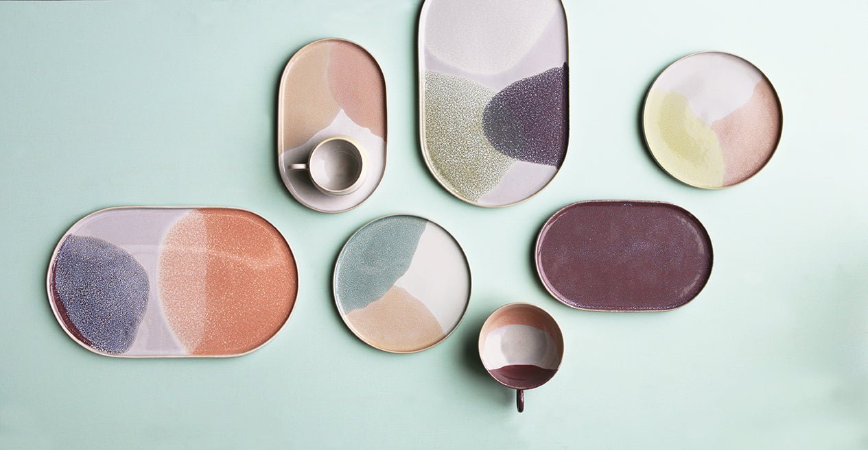 HKliving Gallery Ceramics round side plate mint/nude - kleinstadtleben concept store