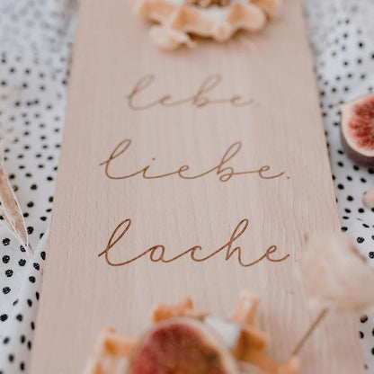 Langes Schneidebrett Lebe Liebe Lache - kleinstadtleben concept store