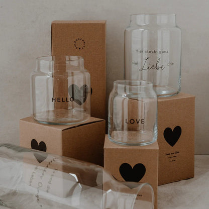 Vase aus Glas groß Liebe - kleinstadtleben concept store