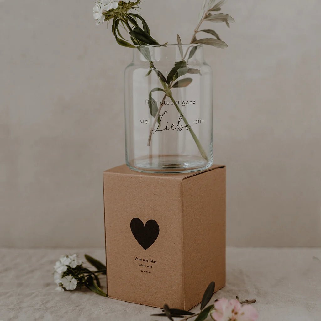 Vase aus Glas groß Liebe - kleinstadtleben concept store